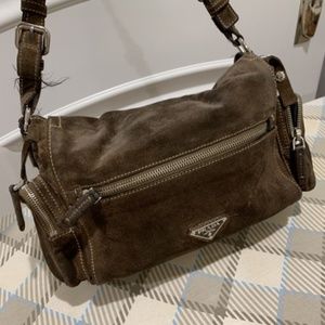 COPY - Prada Brown Suede Shoulder Bag
